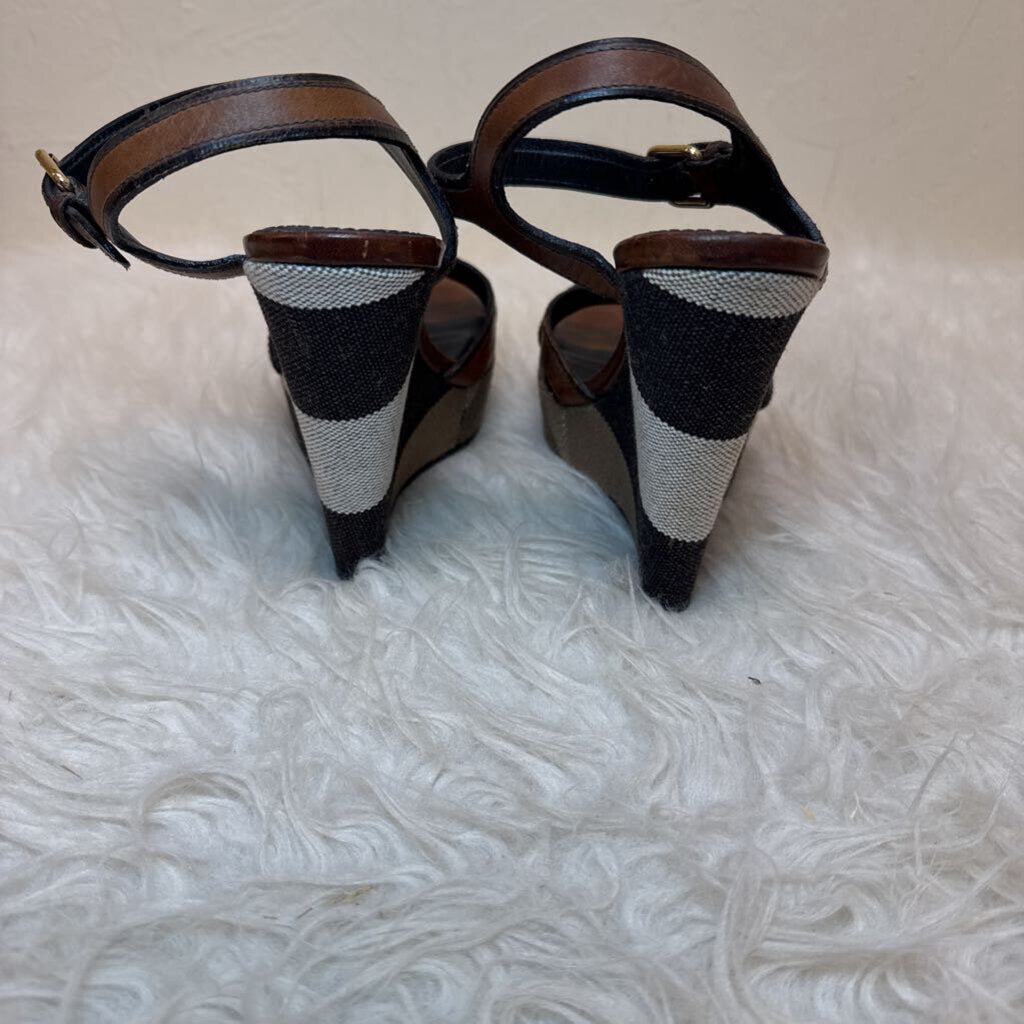 Check Leather and Platform Wedge (Dust bag)