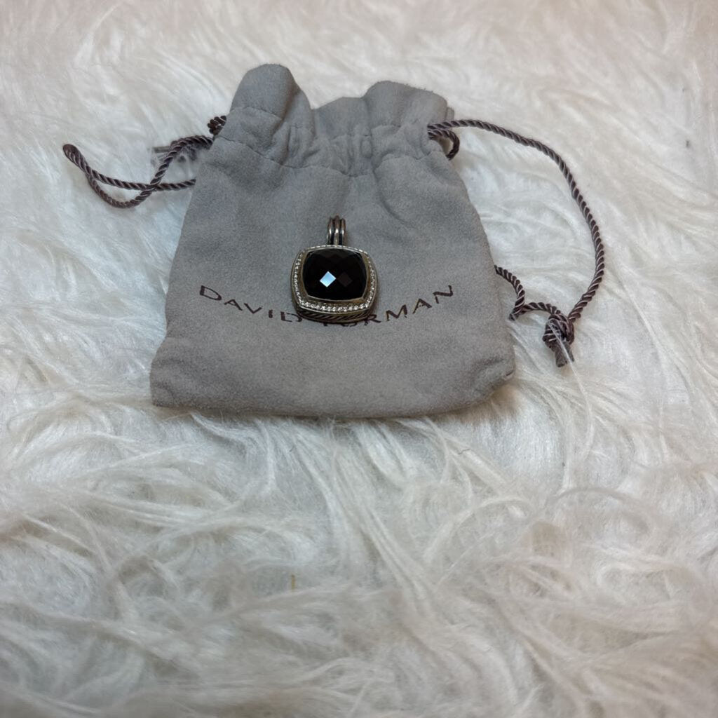 Albion Sterling Silver Pendant Onyx and Diamonds