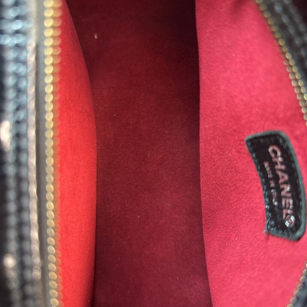 Chocolate Bar CC Bowler Bag Quilted Patent Medium