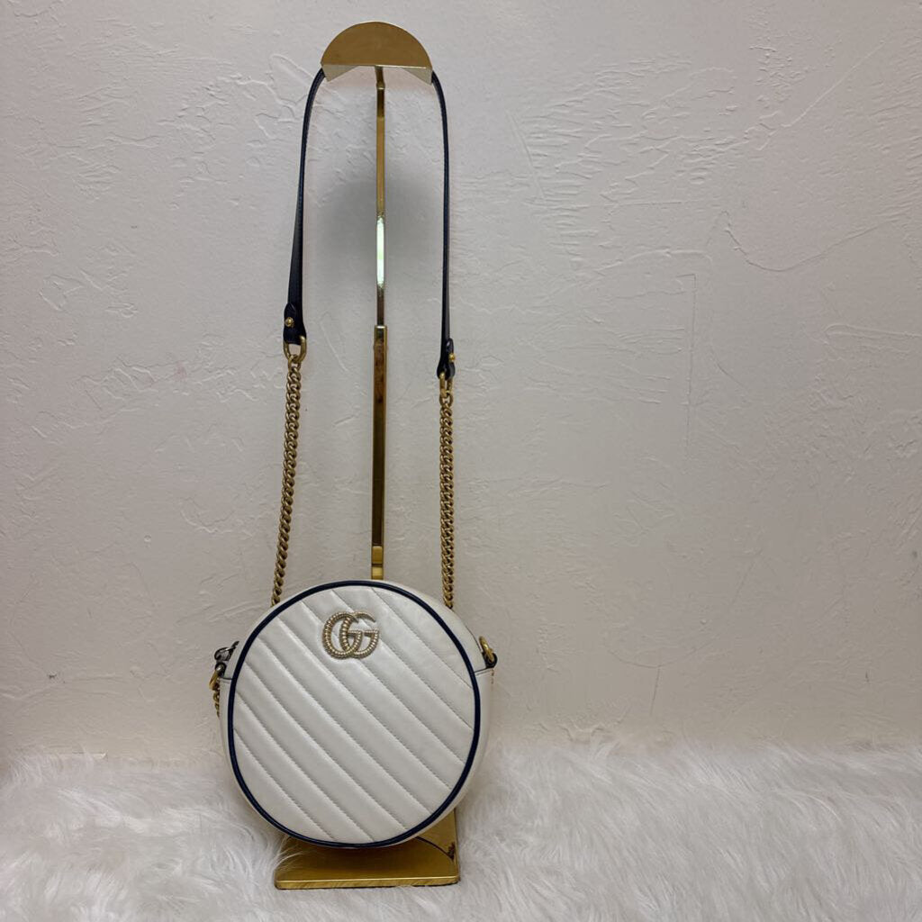 GG Azalea Round in Matelasse White Leather