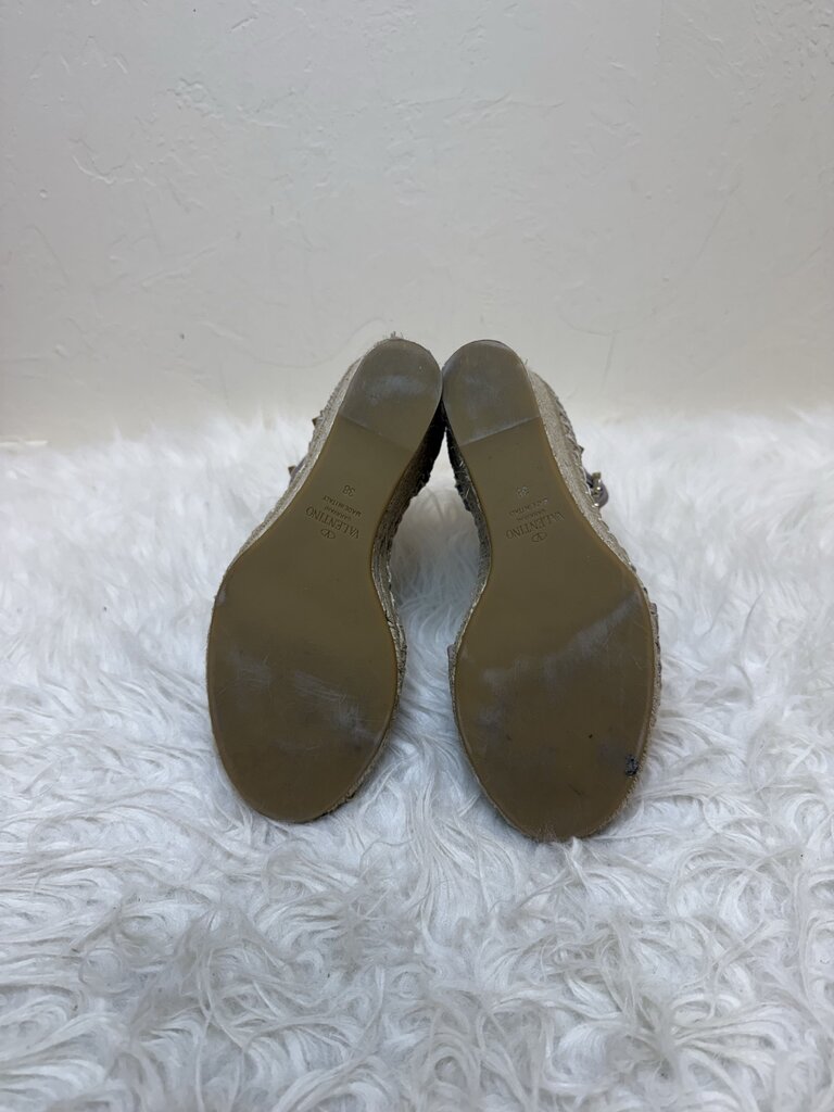 Garavani Rockstud Ankle Strap Espadrille Wedge