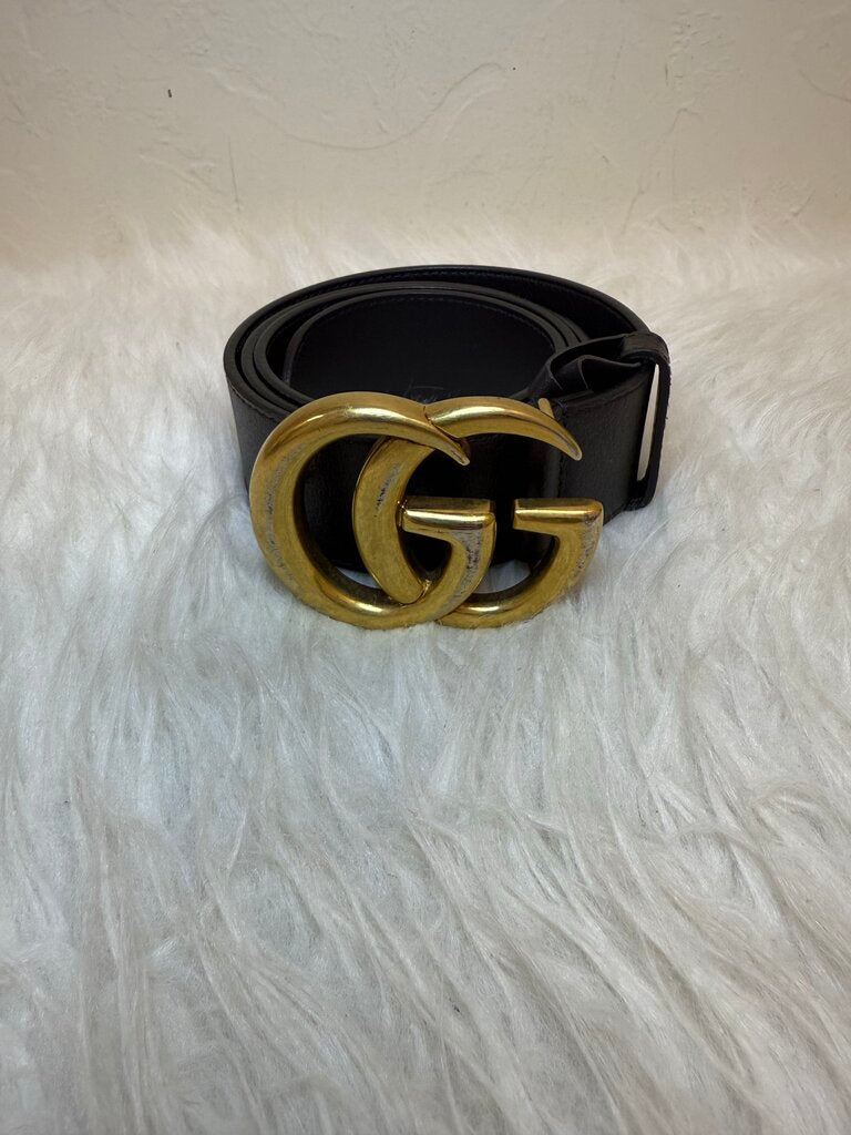 GG Marmont Wide Belt w/ Shiny Double G Buckle