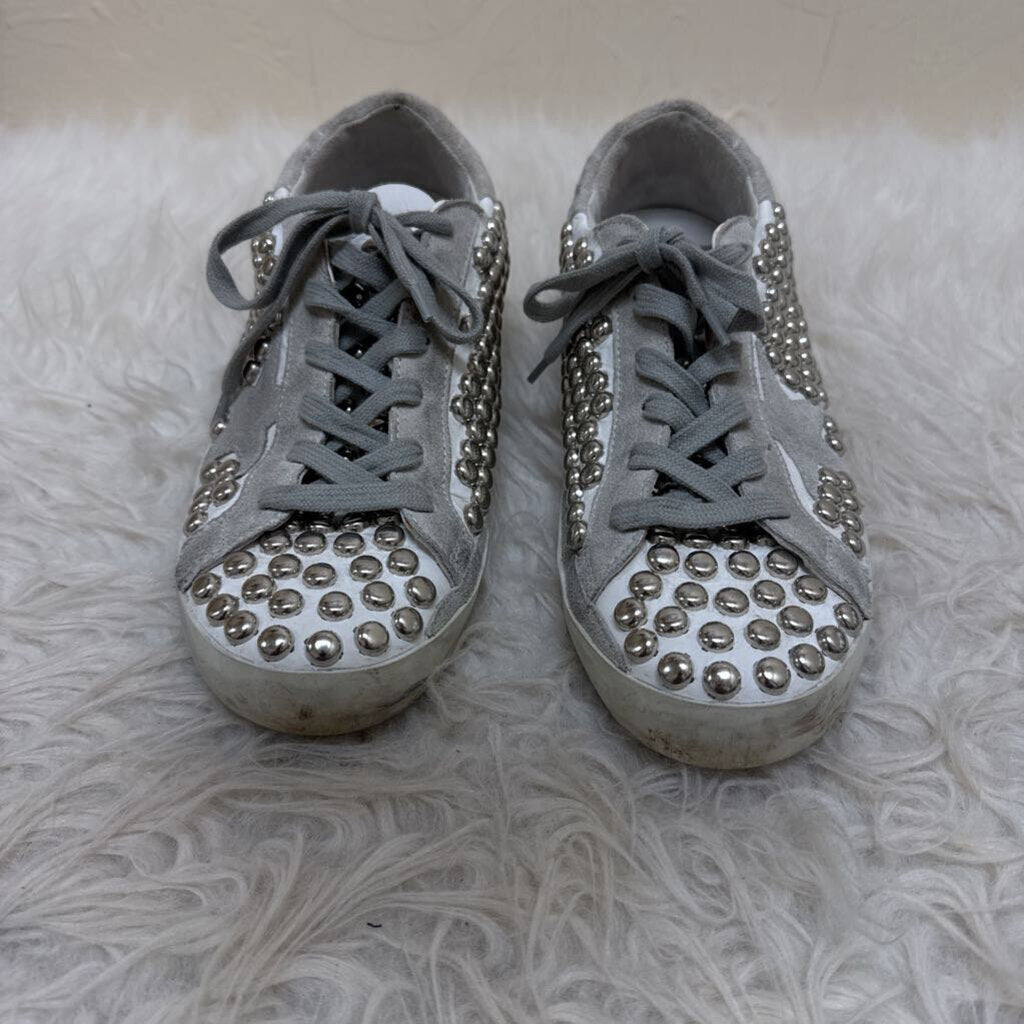 Silver Studded Low Top Sneakers