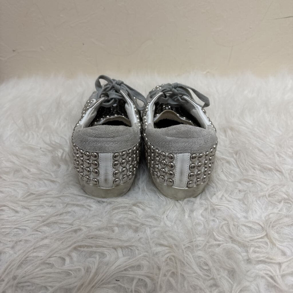 Silver Studded Low Top Sneakers