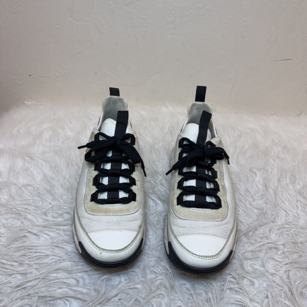 White suede and leather sneakers