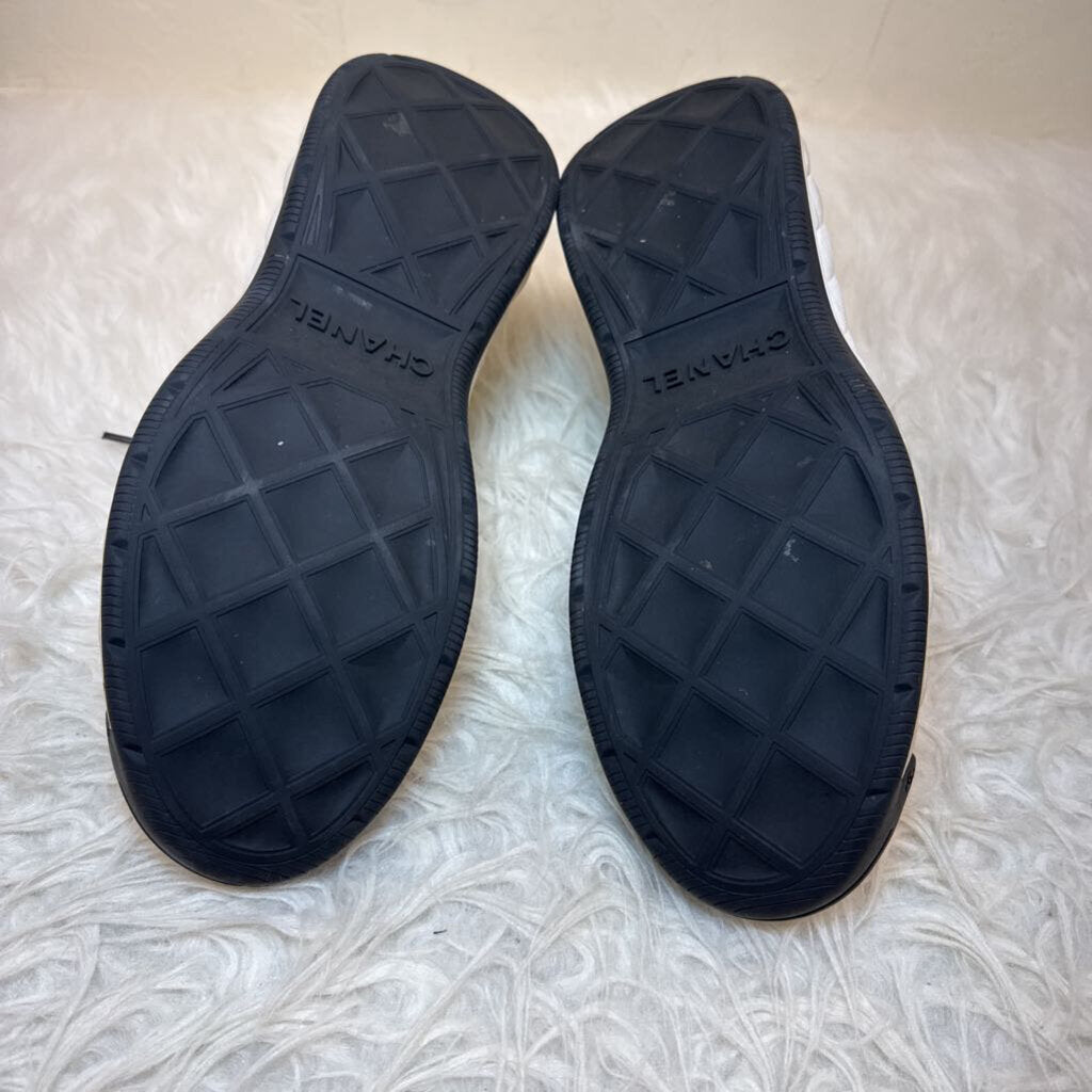 White suede and leather sneakers