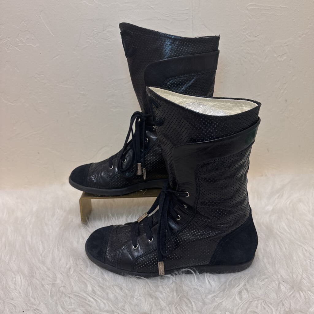 Perforated High Top Boots