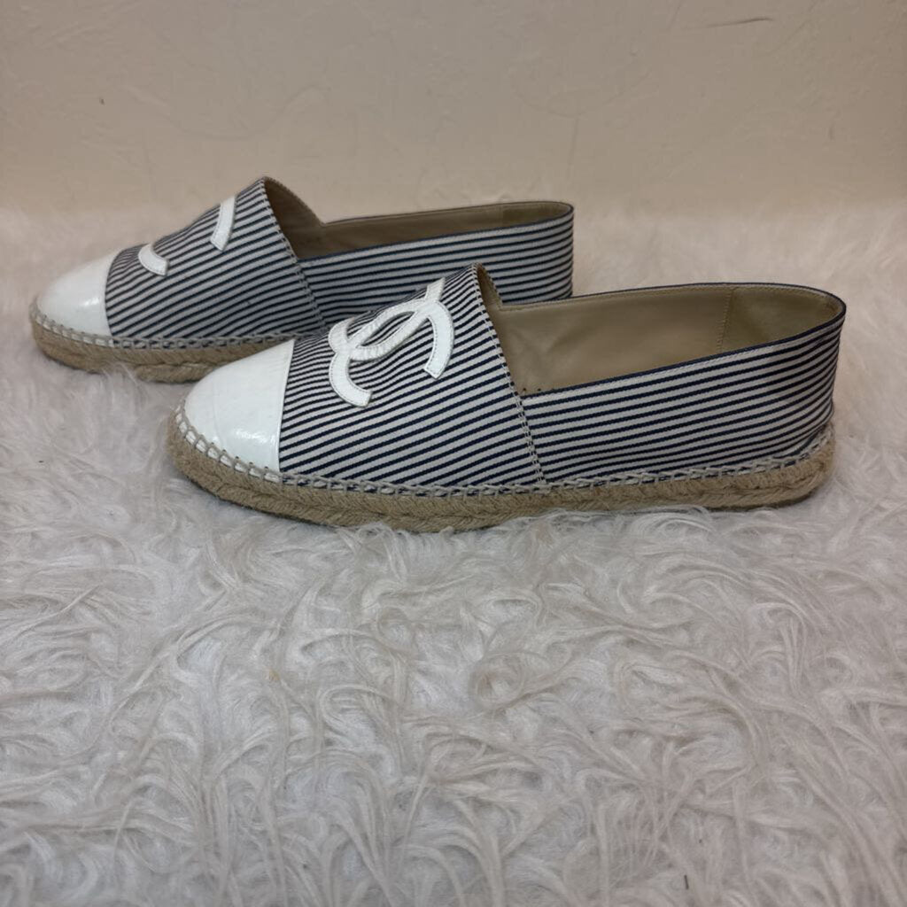 CC Logo Striped Espadrilles