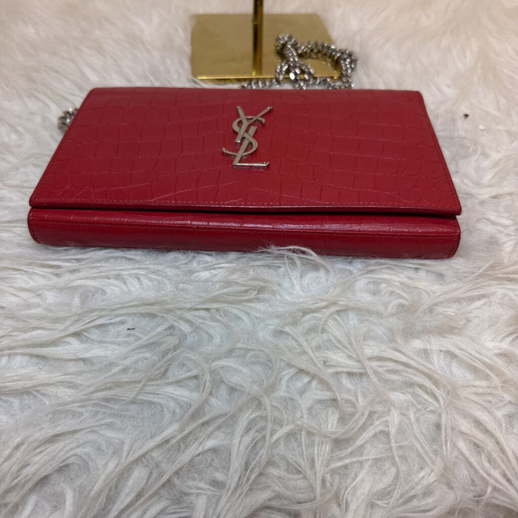 Kate Crocodile Leather Chain Wallet