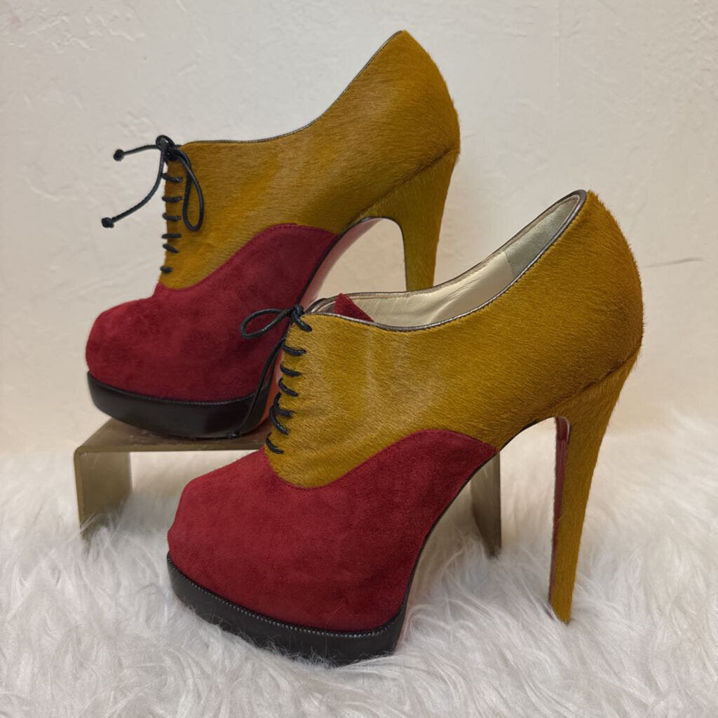 Suede Peep Toe Booties