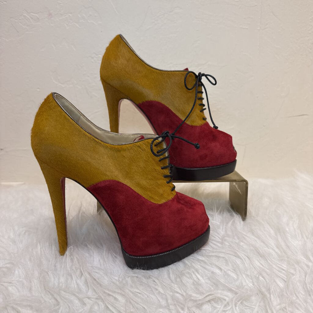 Suede Peep Toe Booties