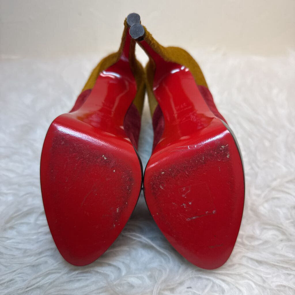 Suede Peep Toe Booties