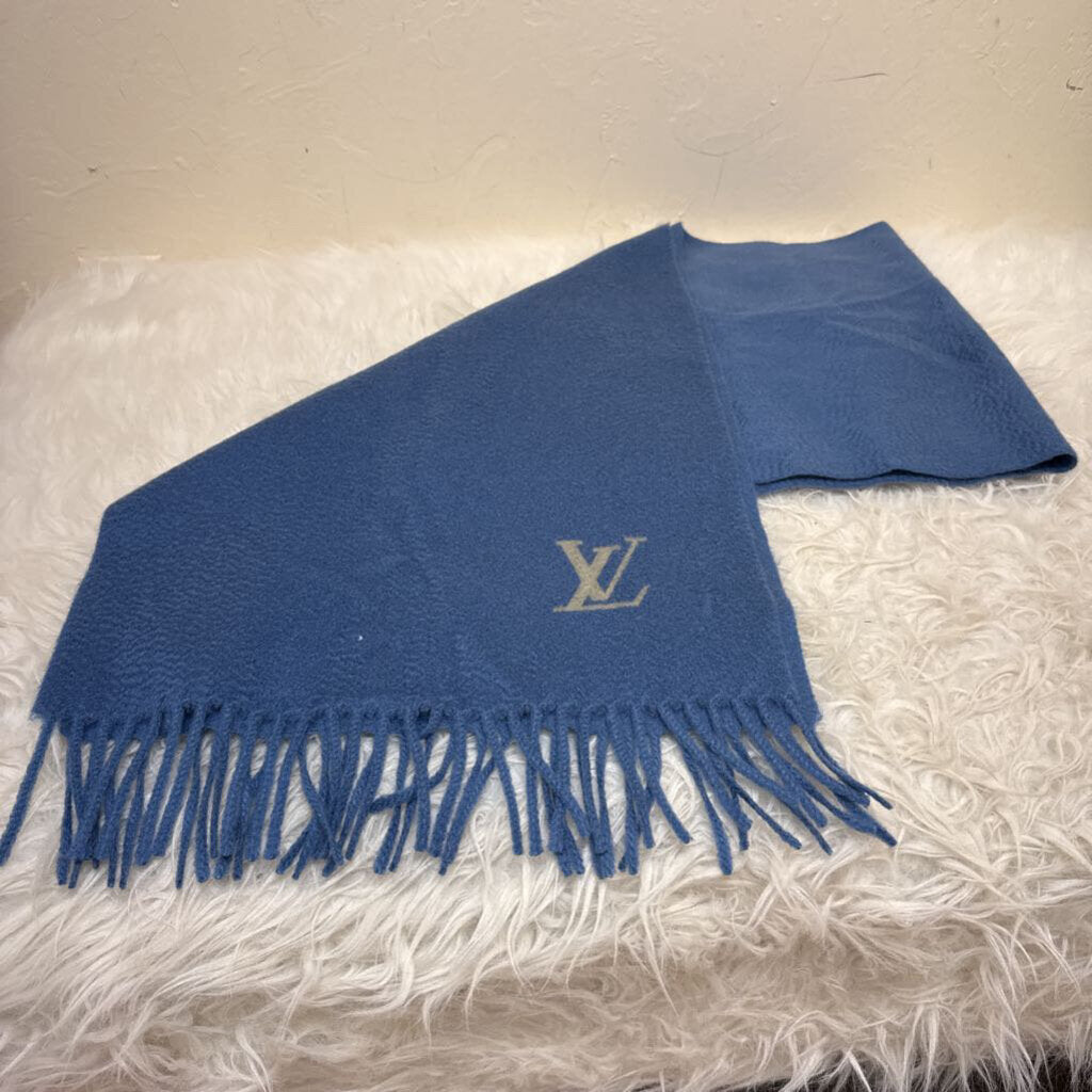 Solid Blue Scarf w/ Fringe