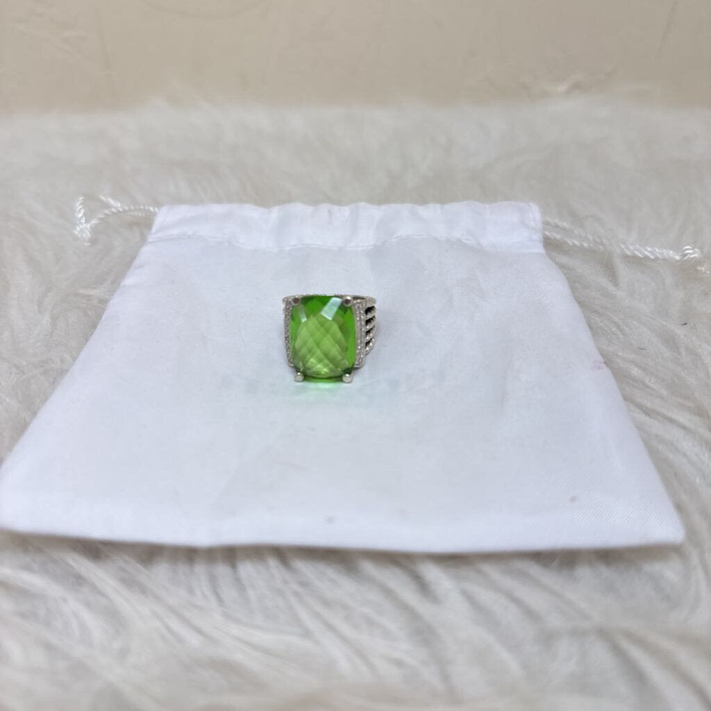 Sterling Silver Wheaton Ring w/ Peridot and Diamonds
