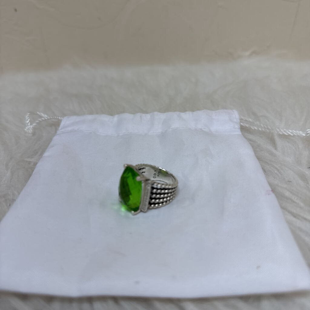 Sterling Silver Wheaton Ring w/ Peridot and Diamonds