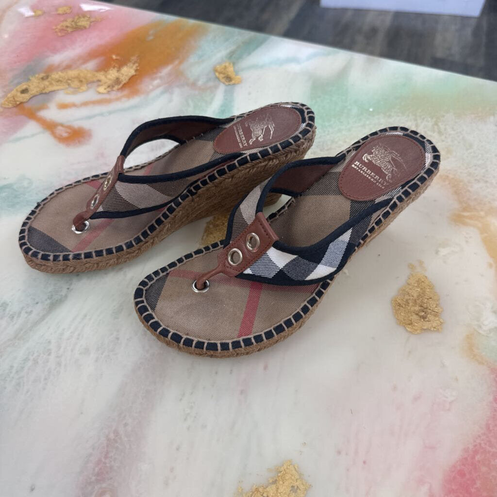 Burberry Plaid Espadrille Sandals