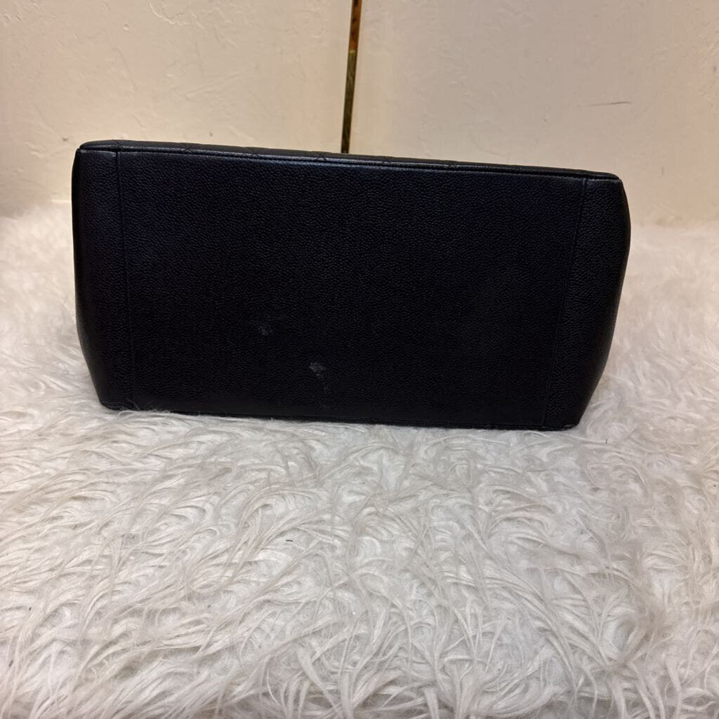 Black Caviar Leather Grand Shopping Tote