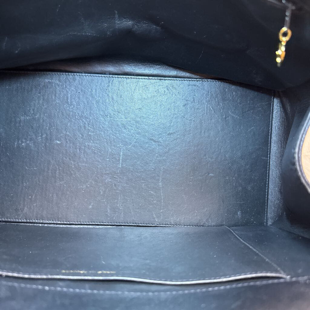 Black Caviar Leather Grand Shopping Tote