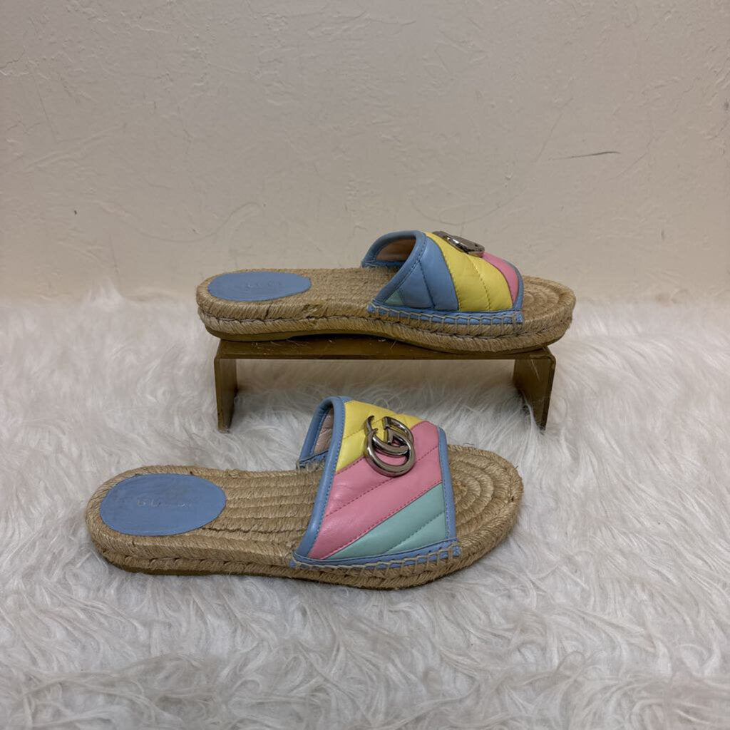 Multicolor Matelasse Leather Espadrilles