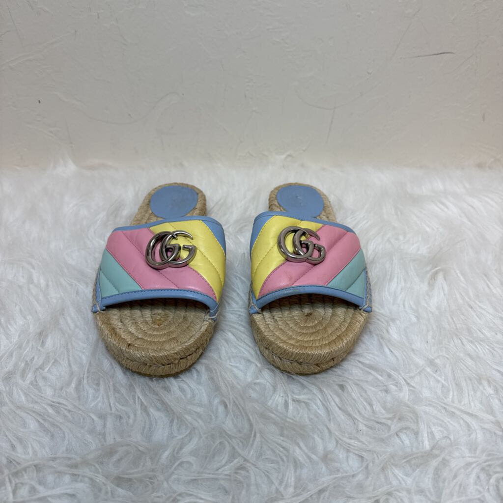 Multicolor Matelasse Leather Espadrilles