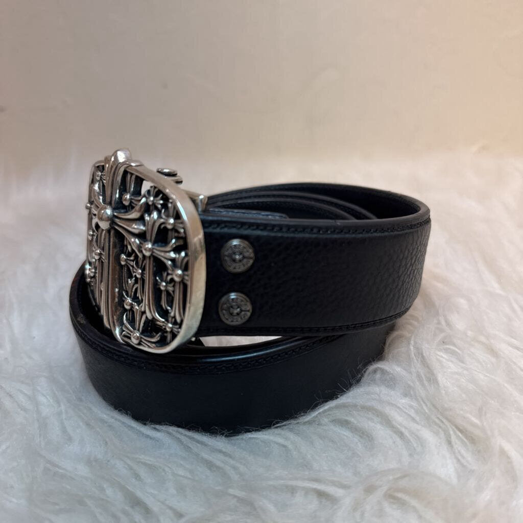 Black Chrome Hearts Belt w/ Silver Buckle