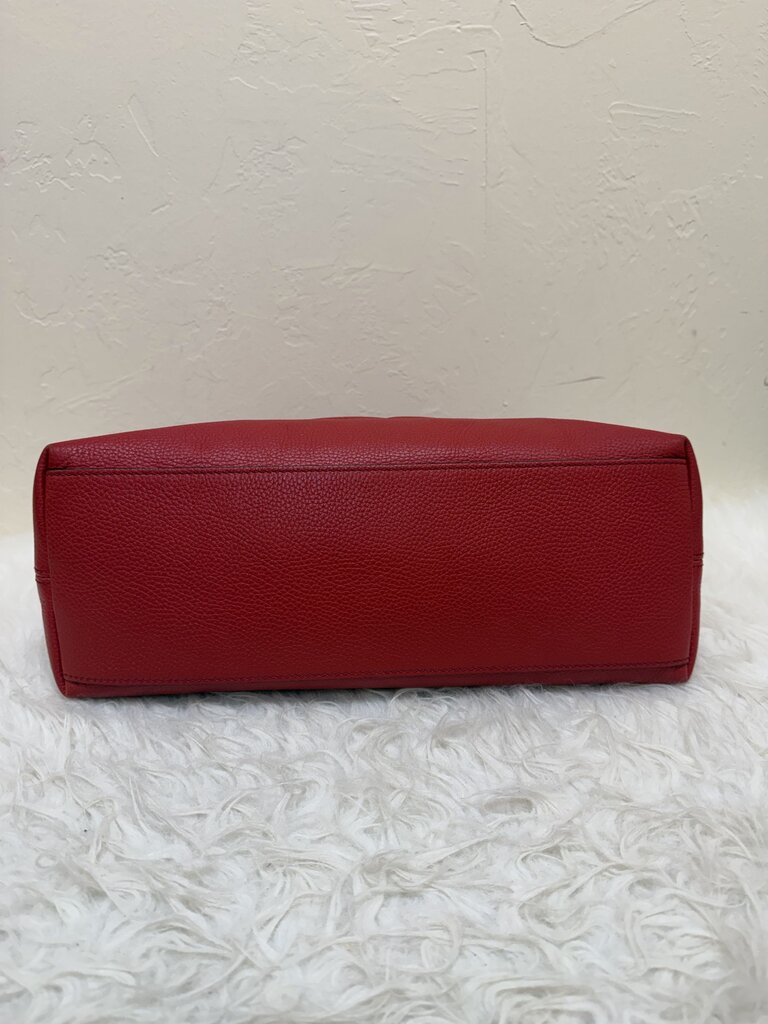 Red Pebbled Leather Soho Chain Tote