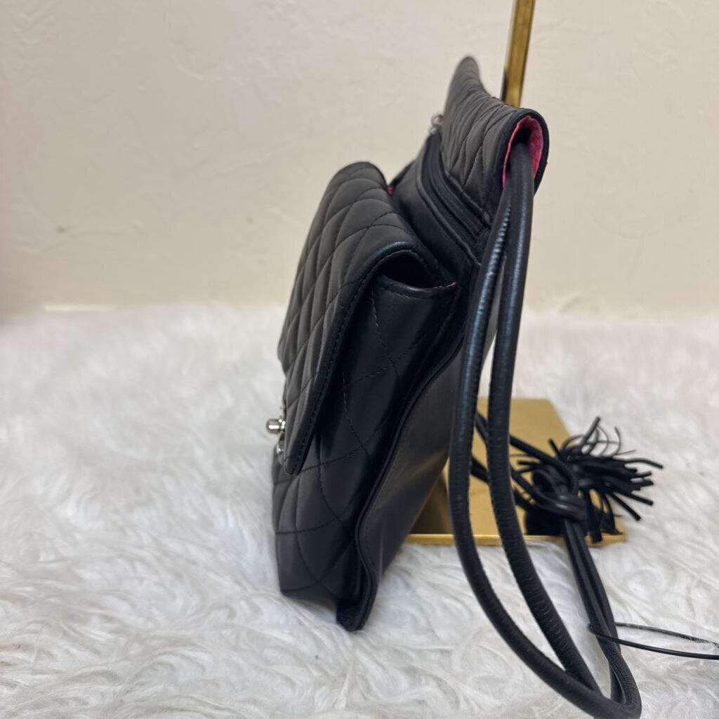 Black Calfskin Cambon Ligne Shoulder Bag