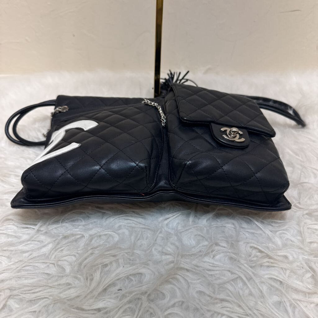 Black Calfskin Cambon Ligne Shoulder Bag
