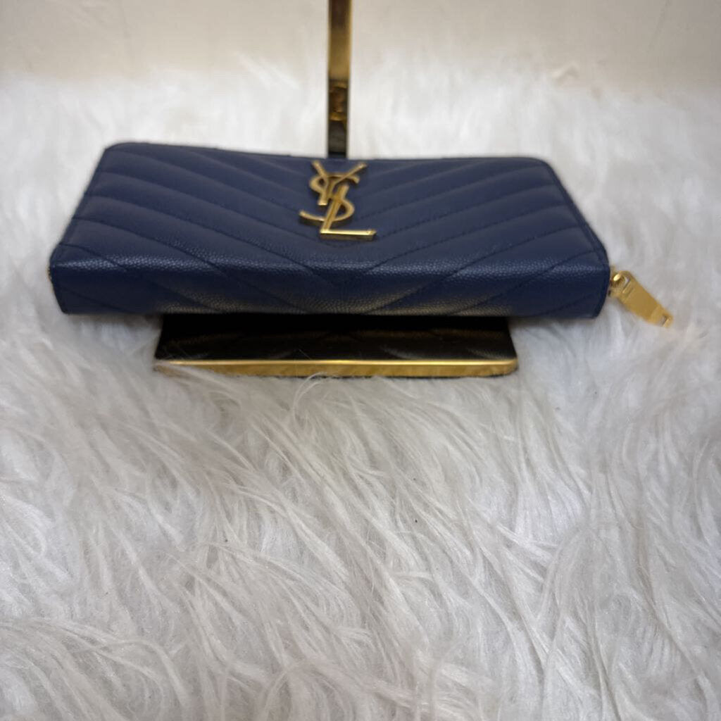 YSL Monogram Matelassé Chevron Leather Zip-Around