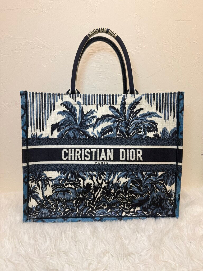 Large Palm Tree Toile De Jouy Book Bag