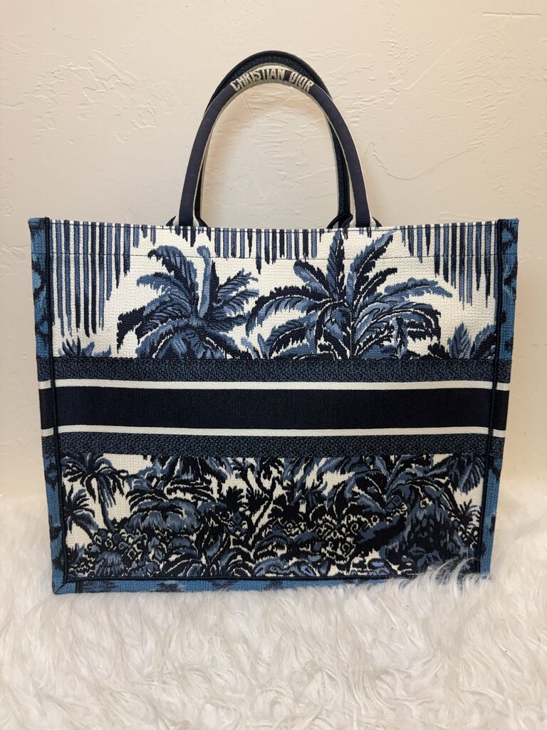Large Palm Tree Toile De Jouy Book Bag