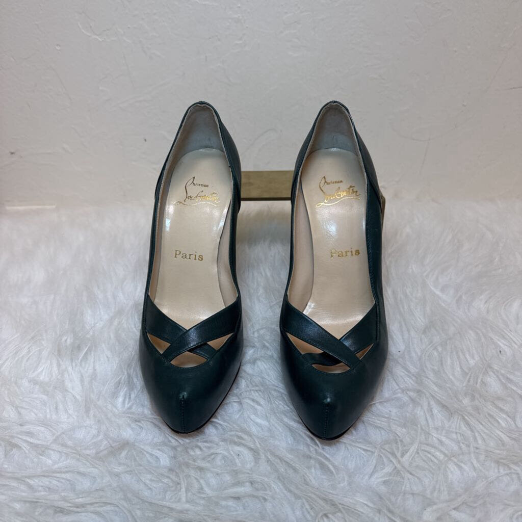 Dark Green Criss/Cross Leather Design