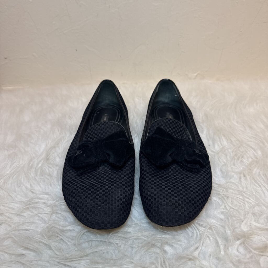 Black Velvet Petit Damier Smoking Slippers