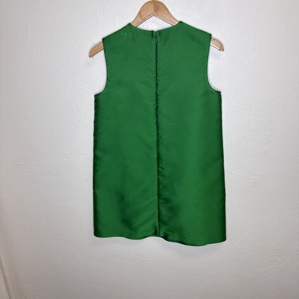 Green Silk Satin Shift Dress