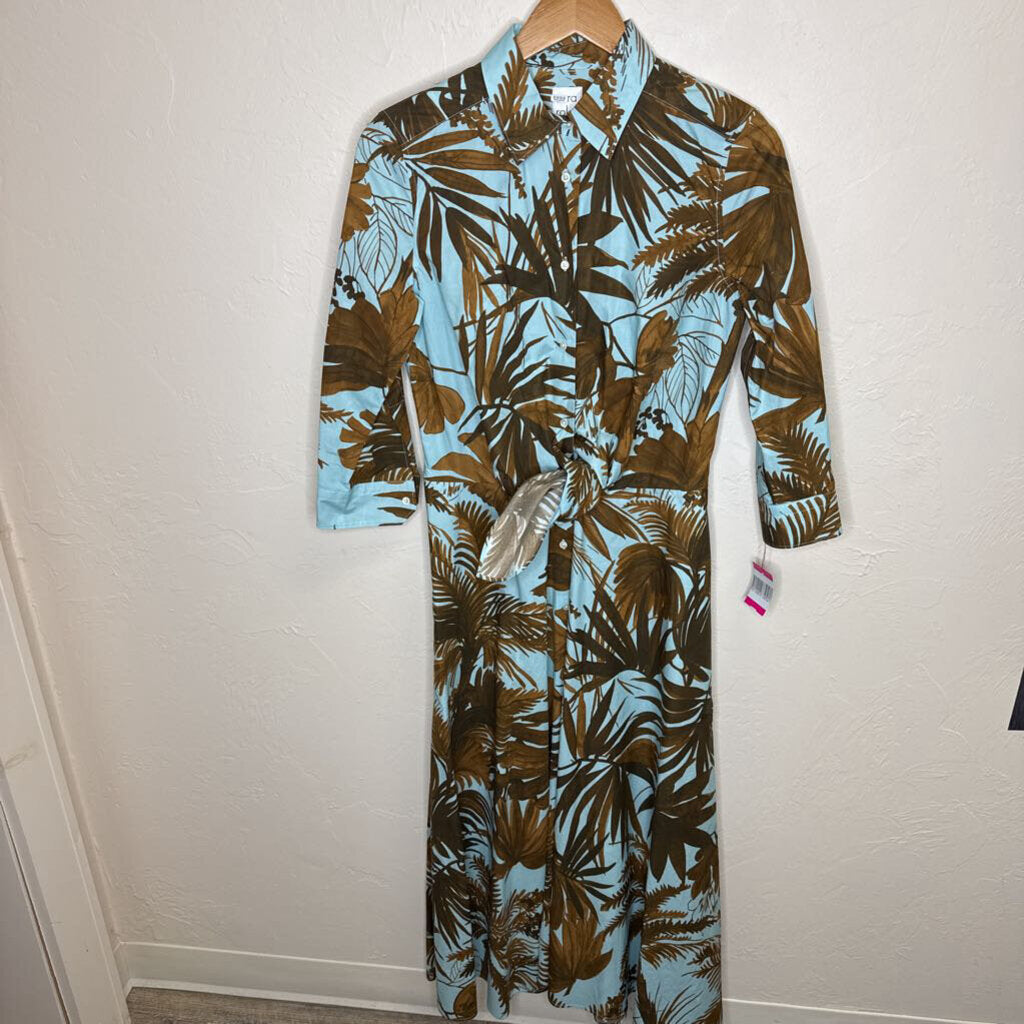 Floral Long Dress w Tie