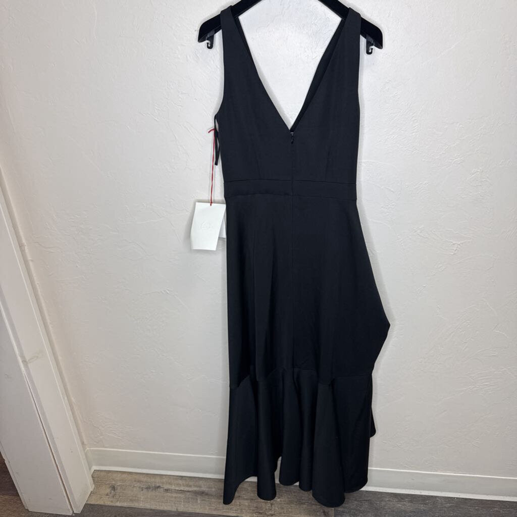 Black Assymetrical Dress with Hooks NWT