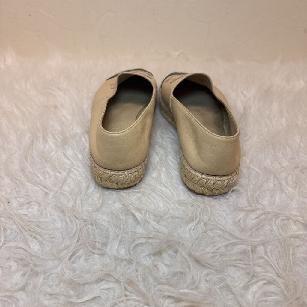 Beige Black Lambskin Espadrilles