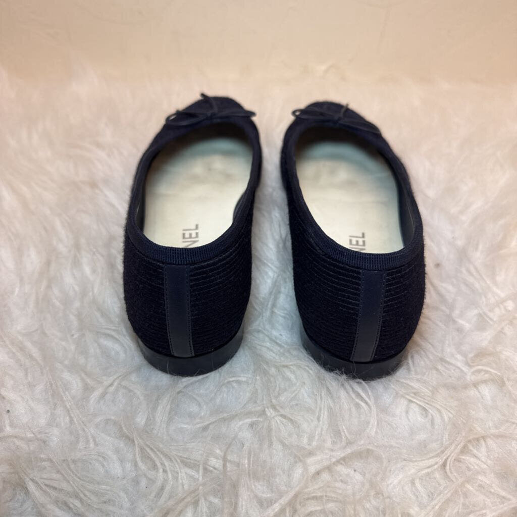 Navy Corduroy Ballet Flats