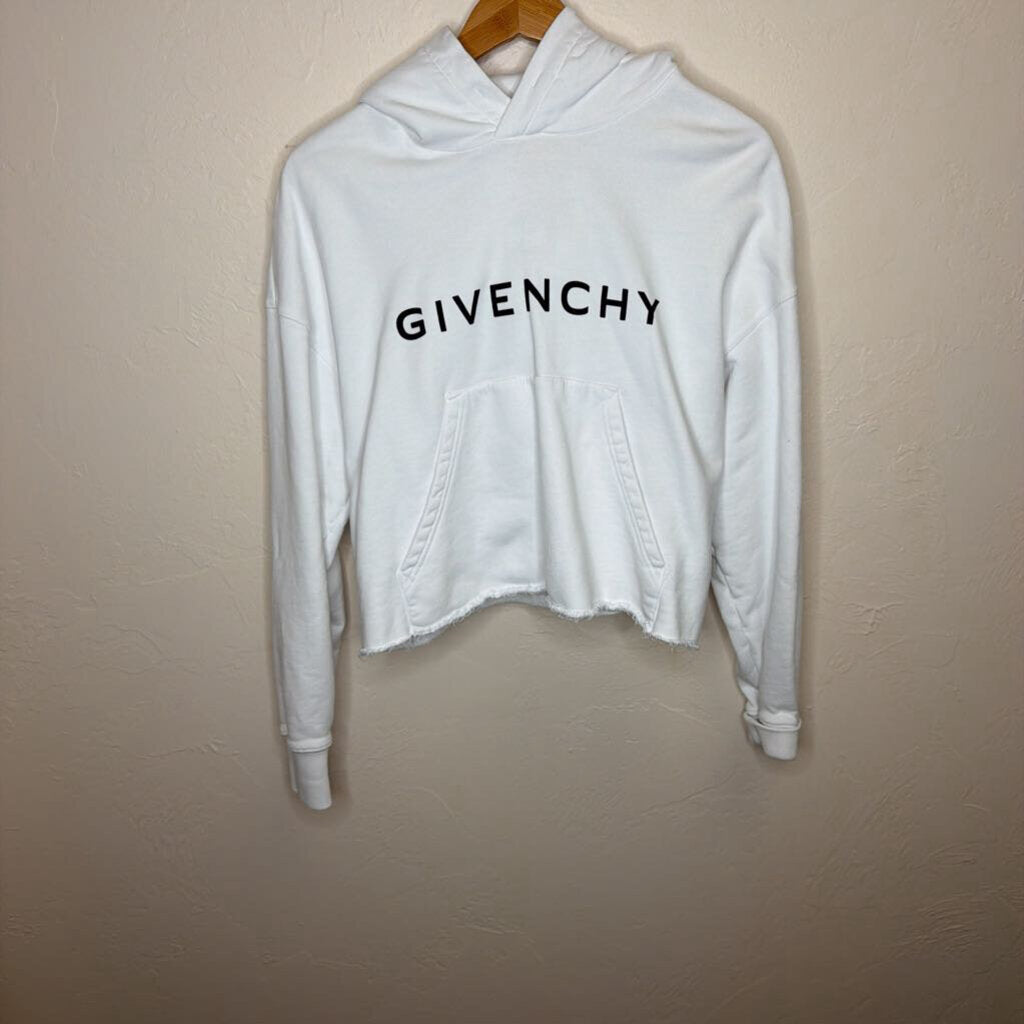 White Logo Cropped Sweatshirt