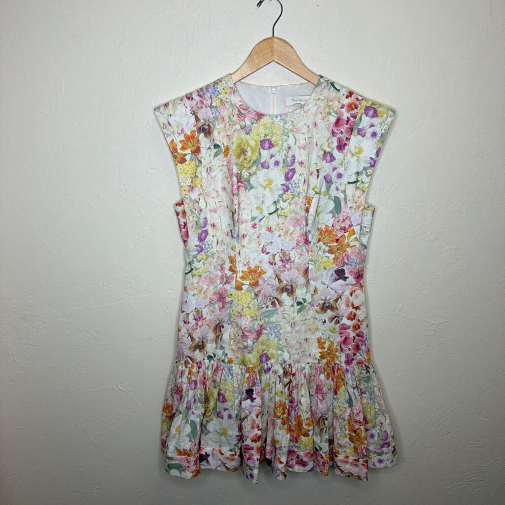 Floral Linen Mini Dress