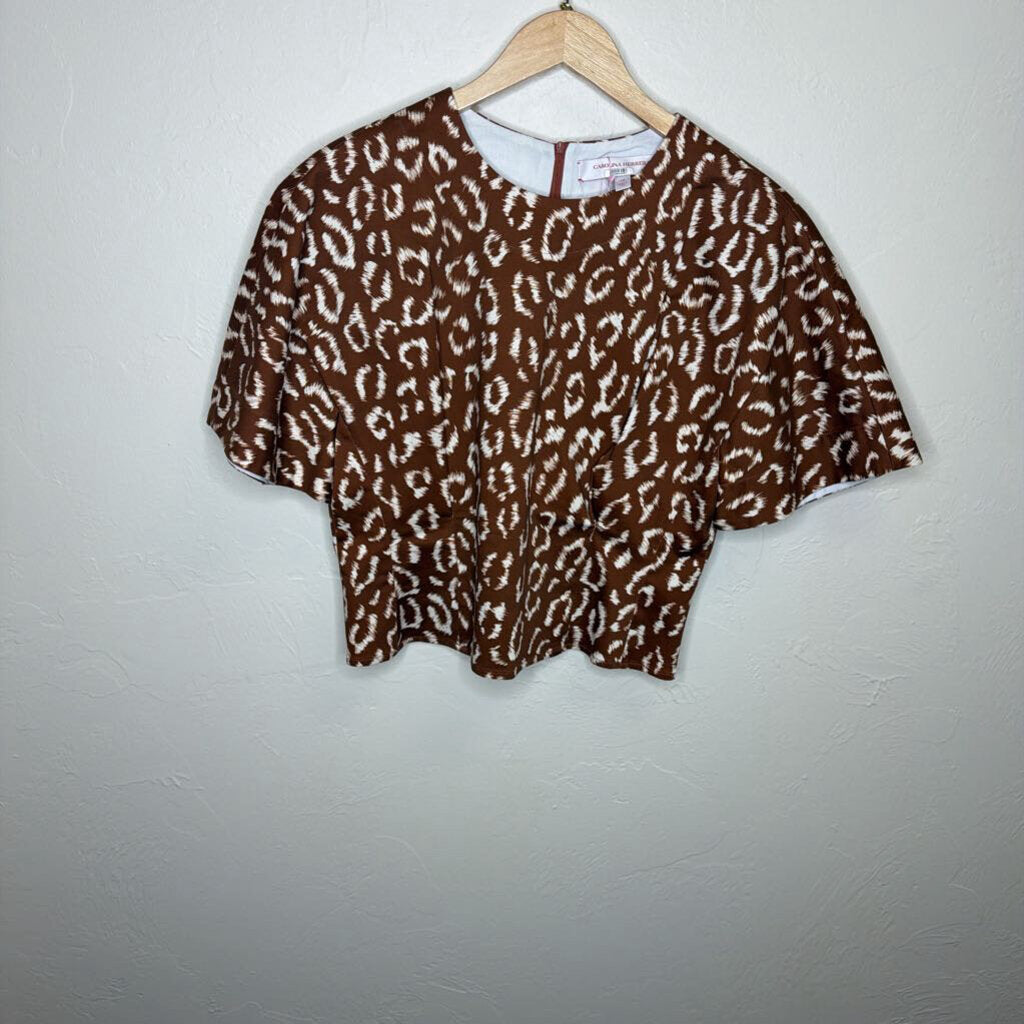 Brown/White Animal Print Short Set