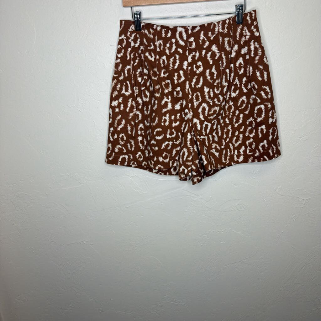 Brown/White Animal Print Short Set