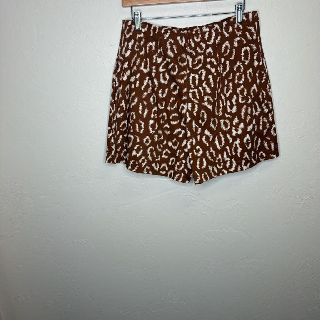 Brown/White Animal Print Short Set