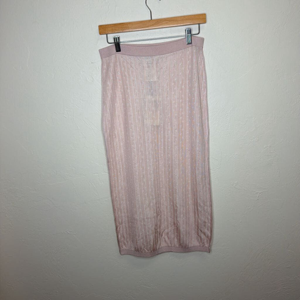 Pinstripe Viscose Knitted Skirt Set