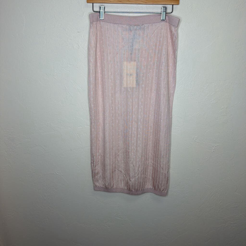 Pinstripe Viscose Knitted Skirt Set