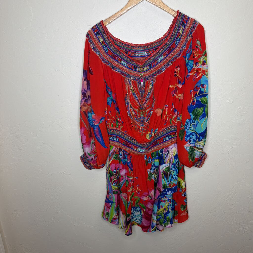 Off Shoulder Floral print with rhinestone embellishment