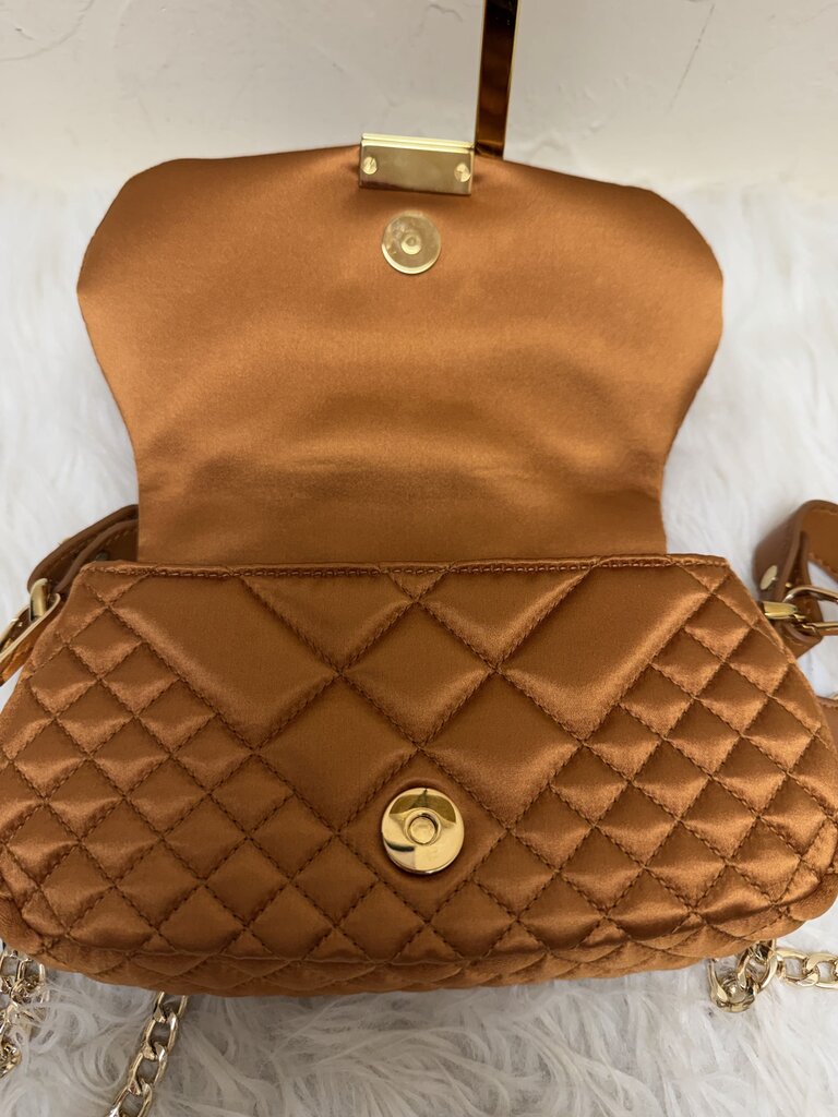 Greca Goddess Quilted Satin Shoulder Bag