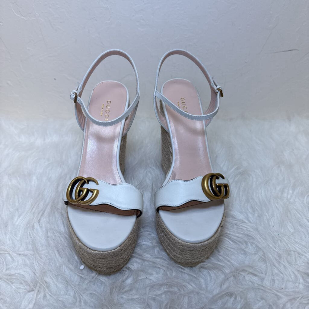 Marmon Wedge Esadrille Sandal in Mystic White