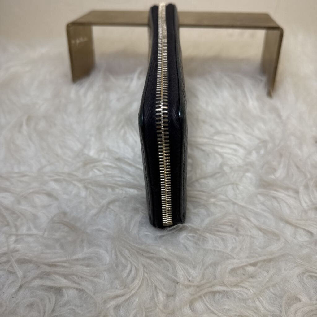 Black Monogram Zip Around Wallet
