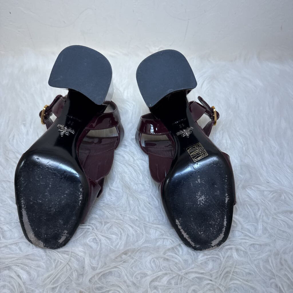 Patent Leather Slingback Sandal w/ Fringe Detail